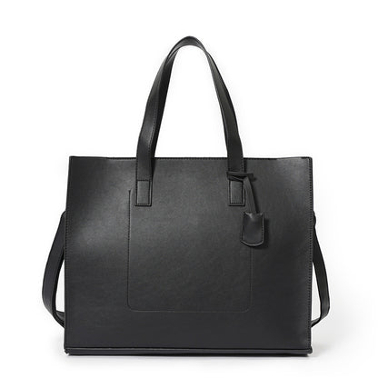 Horizontal pu belt zipper tote bag