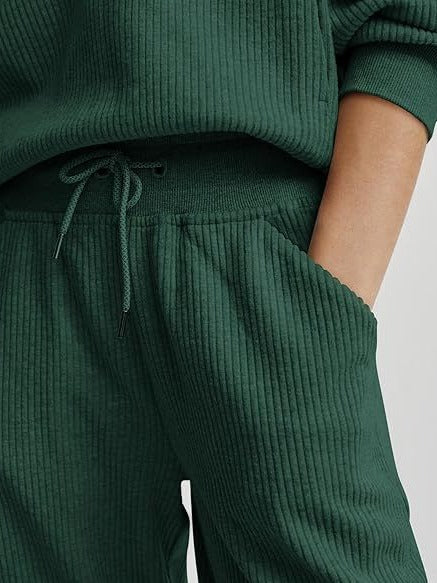 Women's Casual Half-Zip Sweatshirt and Sweatpants Set