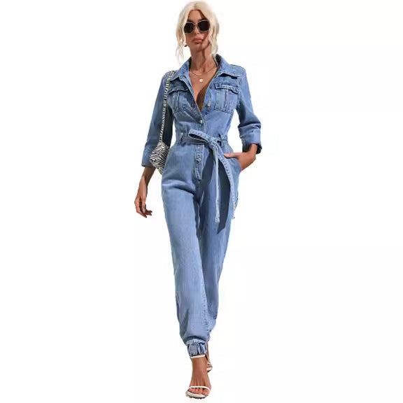 Women's Slim Fit Denim Jumpsuit