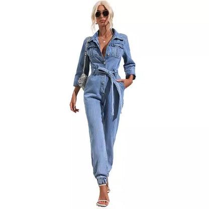Women's Slim Fit Denim Jumpsuit