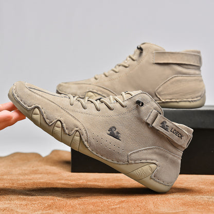 Genuine Leather High-Top Unisex Boots