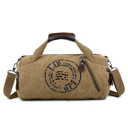 Printed Logo Portable Canvas Crossbody Bag