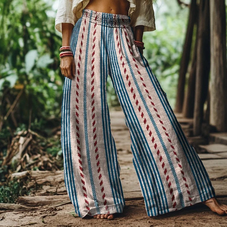 Wide Leg Straight Pants with Side Panels