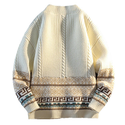 Fair Isle Jacquard Knitted Sweater Men