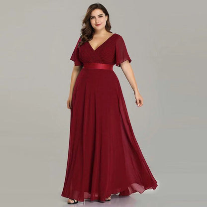 Elegant Trumpet Sleeve Chiffon Evening Dress