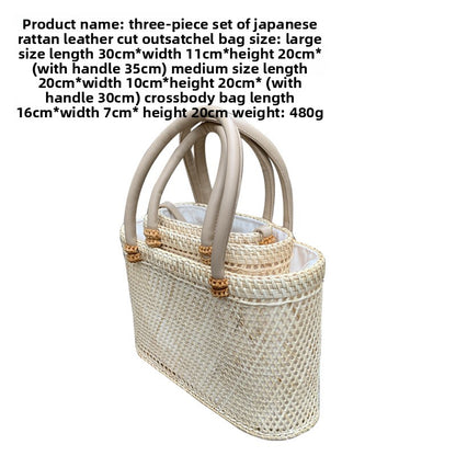 Vintage rattan crossbody bag