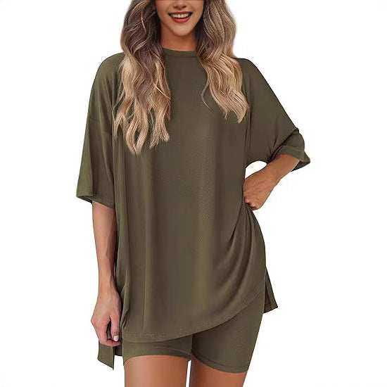 Women's Casual Short Sleeve Top and Shorts Set