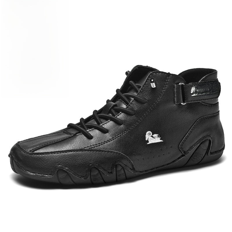 Genuine Leather High-Top Unisex Boots