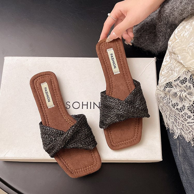 Womens Flat Sole Mesh Sandals