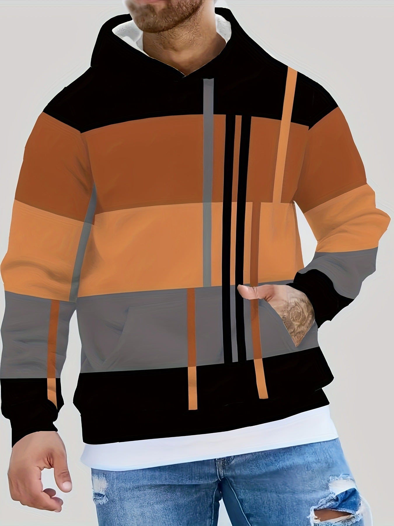 Mens Hooded Pullover Sweatshirt
