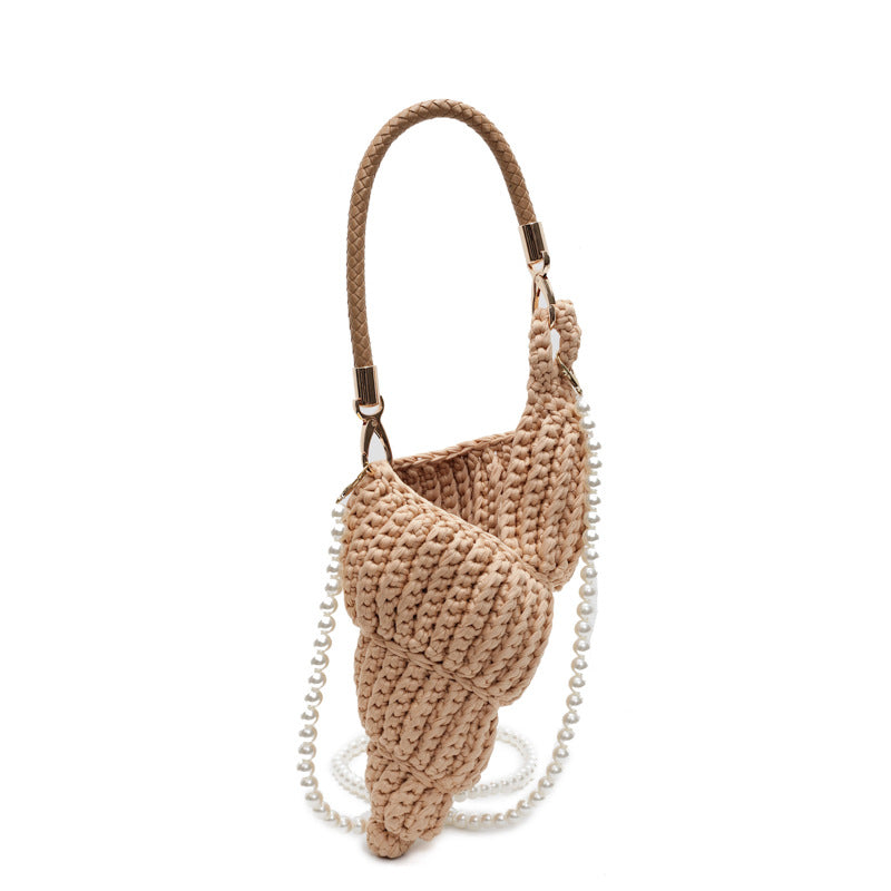 Handmade Woven Bag Women's Conch Shell Crossbody Bag