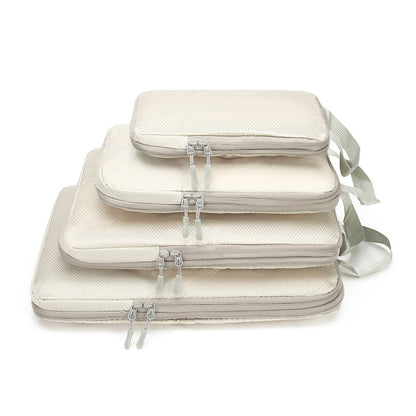 Cross-Border Compressed Travel Five-Piece Storage Bag Waterproof Extended Mesh Clothing Home Luggage Four-Piece Storage Bag