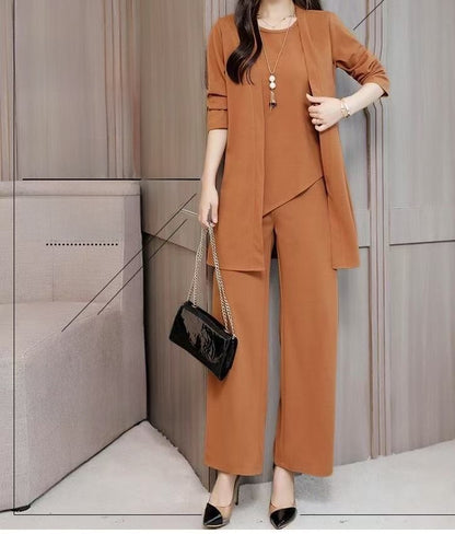 Women's Solid Color Three-Piece Casual Suit