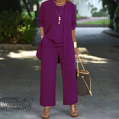 Women's Solid Color Three-Piece Casual Suit