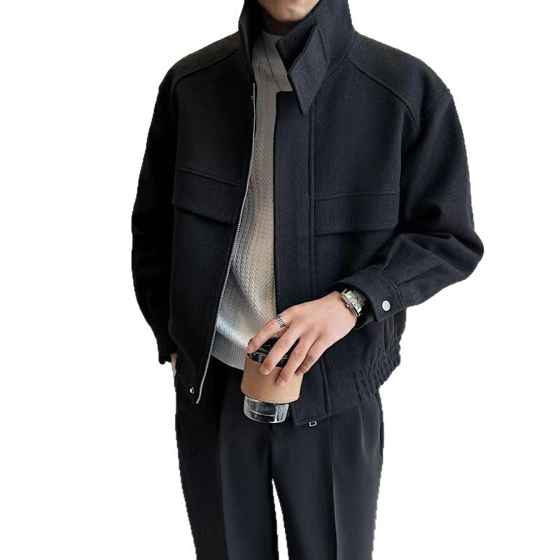 Short woolen thick coat top