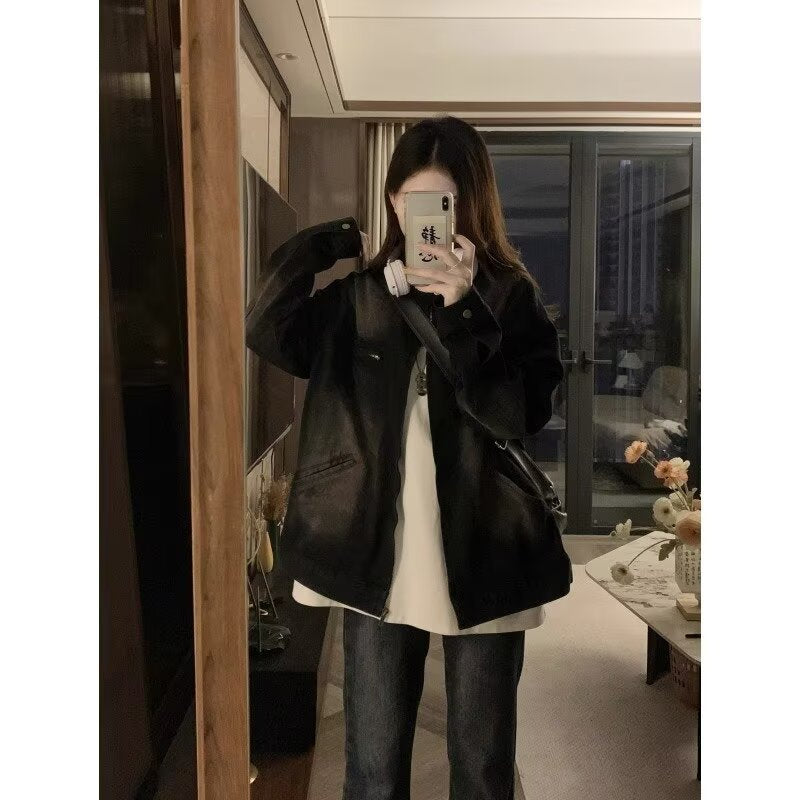 Mens Washed Vintage Denim Jacket