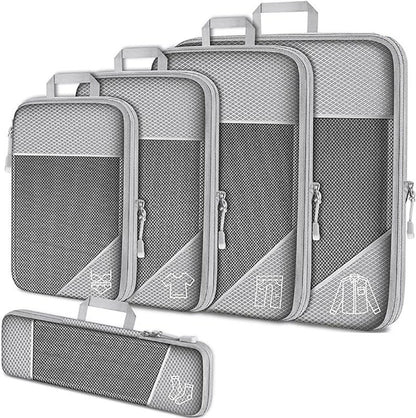 Cross-Border Compressed Travel Five-Piece Storage Bag Waterproof Extended Mesh Clothing Home Luggage Four-Piece Storage Bag