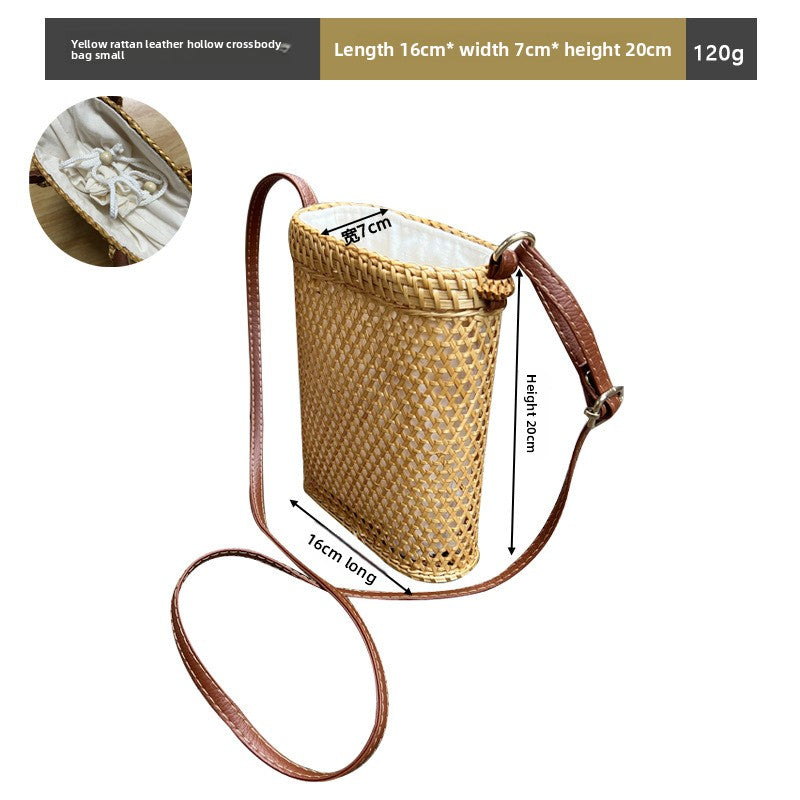 Vintage rattan crossbody bag