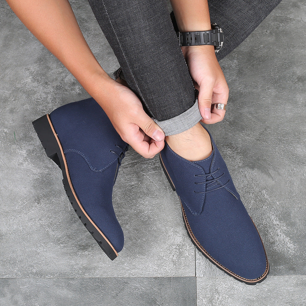 Pointed-toe casual men's leather boots