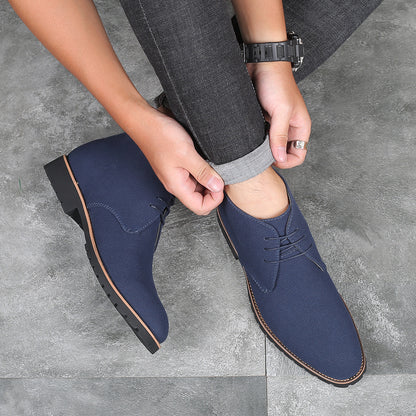 Pointed-toe casual men's leather boots