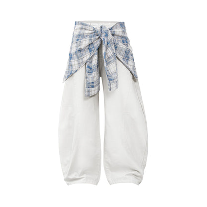 Men's loose-fitting curved jeans