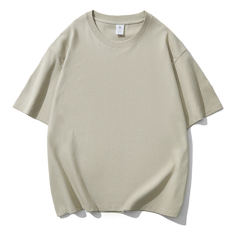 Solid color short-sleeve cotton T-shirt Men