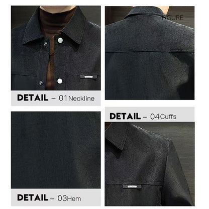 Mens Vintage Suede Lapel Jacket