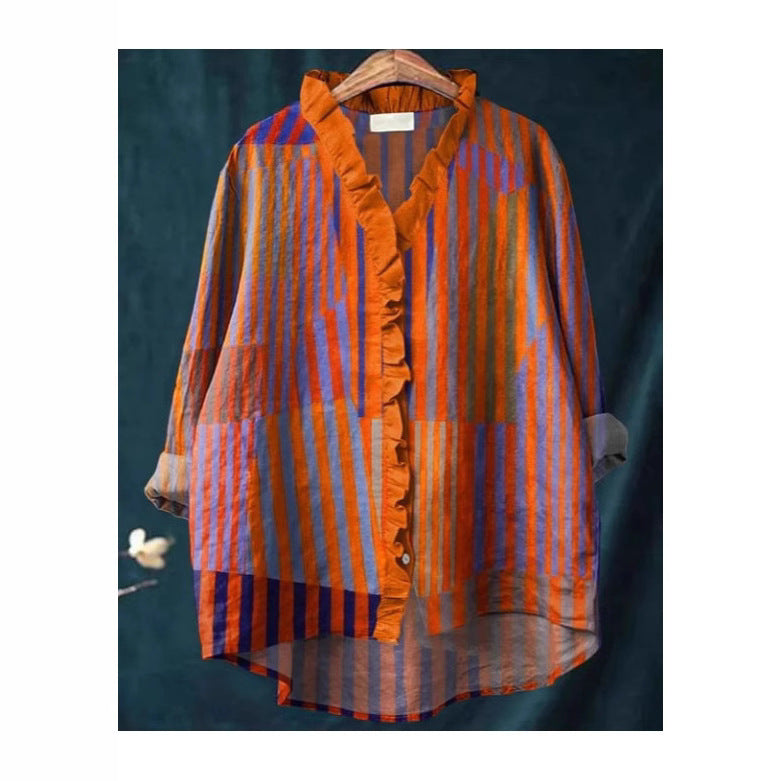 Women's Loose Print Round Neck T-shirt