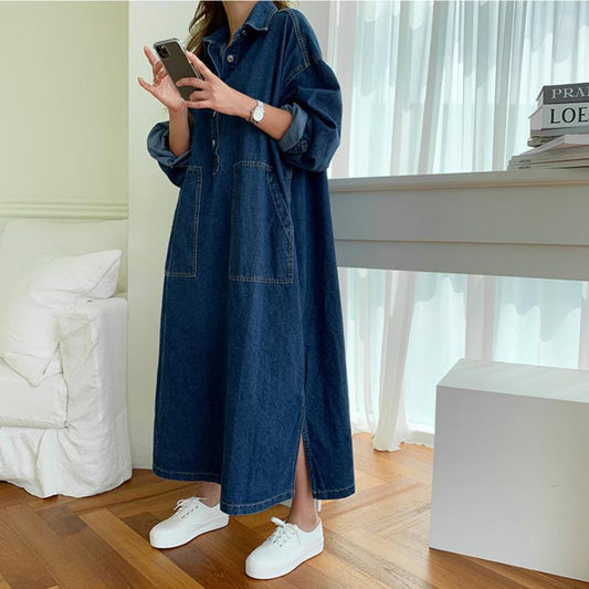 Korean Retro Loose Denim Dress