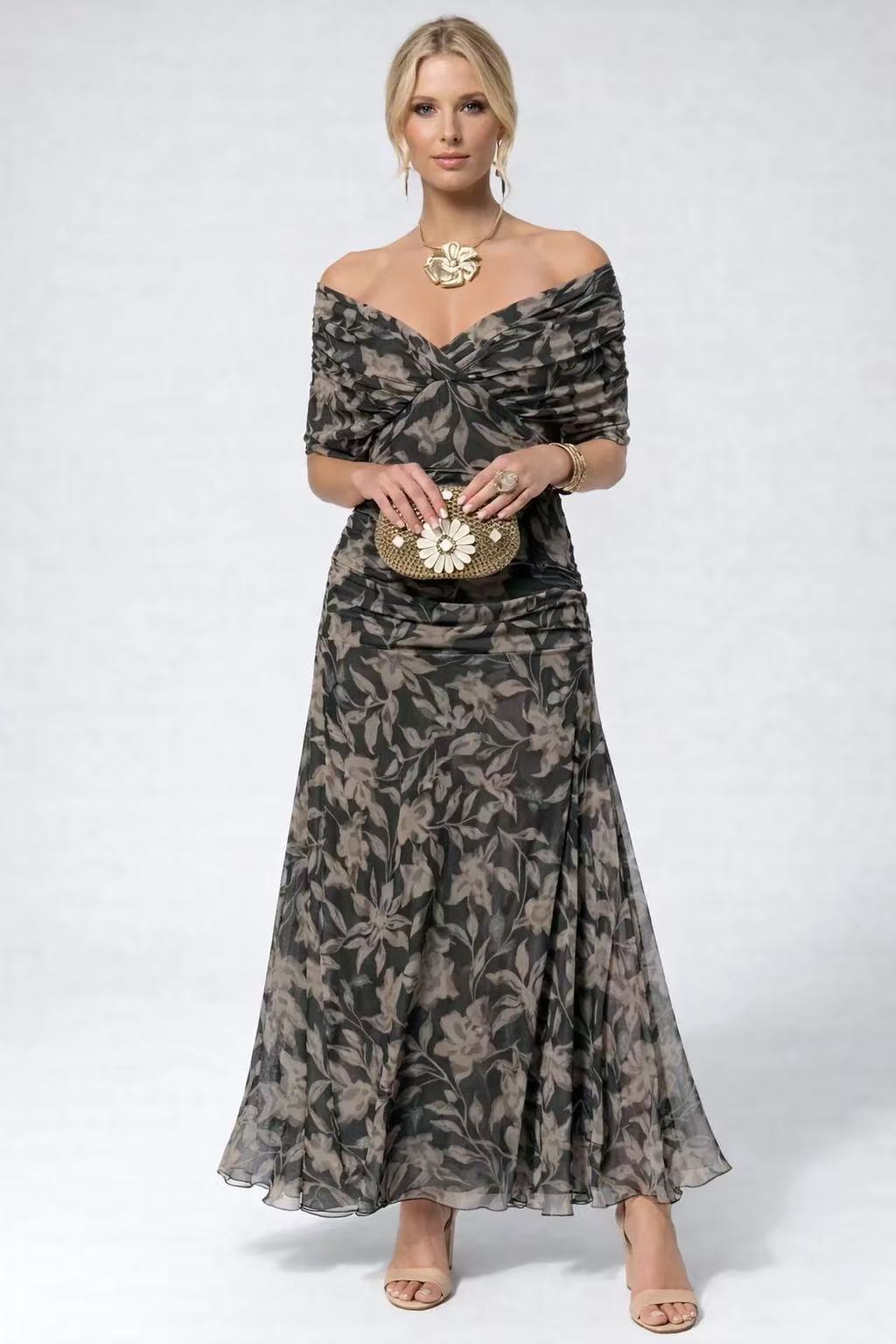 Mesh Print Spliced Dress