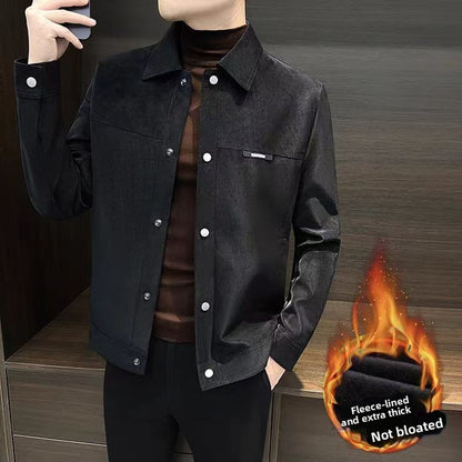 Mens Vintage Suede Lapel Jacket