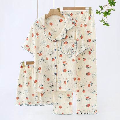 Cotton Three-Piece Pajama Set