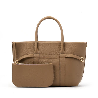 Leather three-dimensional tote bag