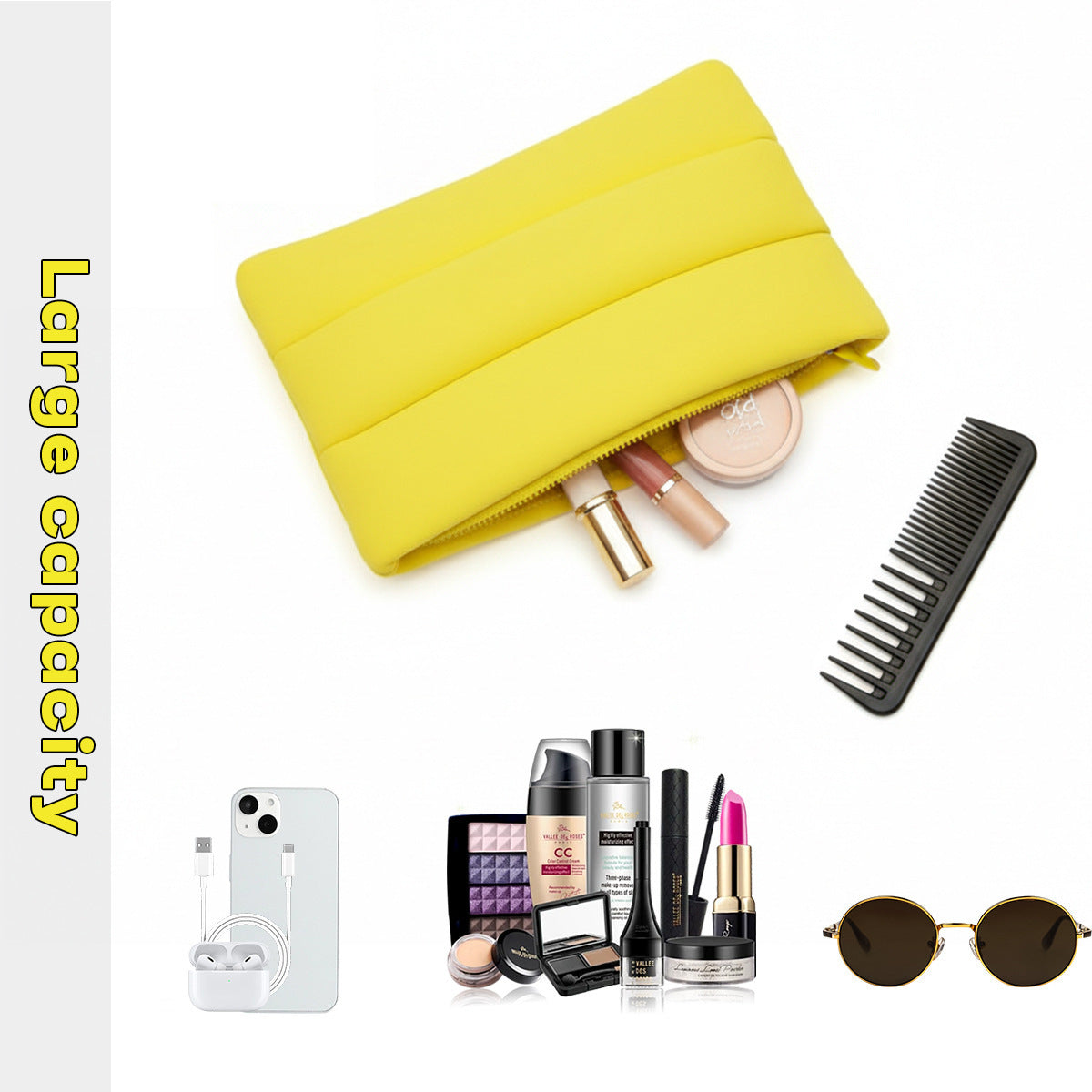 Memory foam makeup bag
