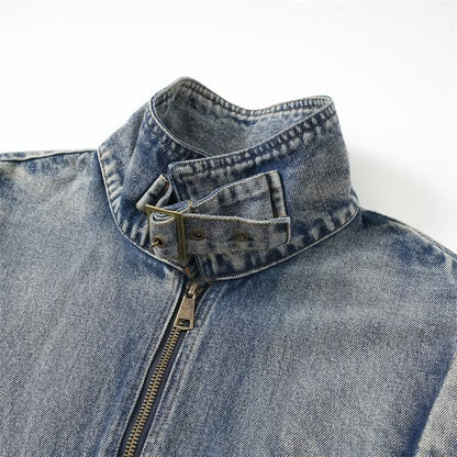 Stand-up Collar Denim Jacket