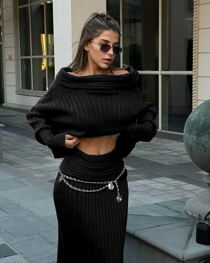 Women Knitted Sweater Set