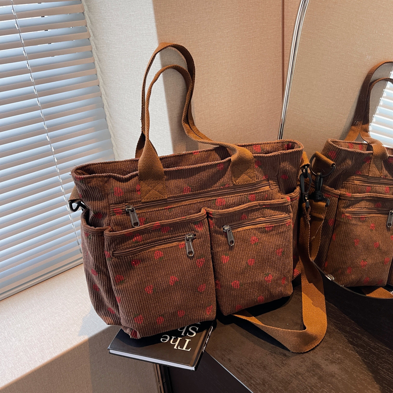 Corduroy Multi-compartment Bag