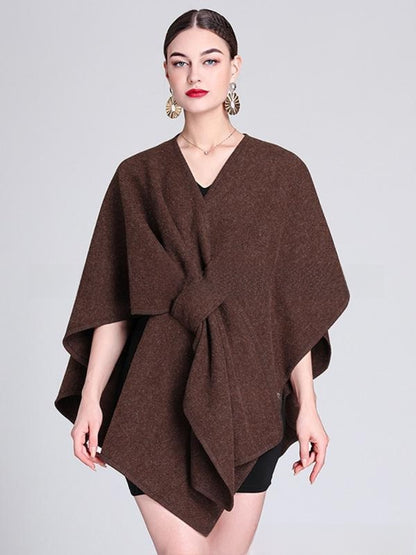 Women's Cross Front Woolen Cloak