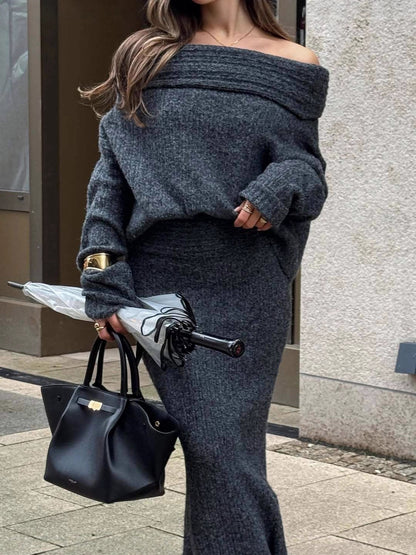 Women Knitted Sweater Set