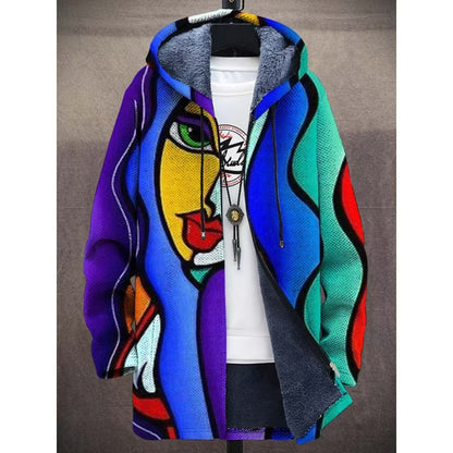 Mens Printed Plush Lined Windproof Jacket