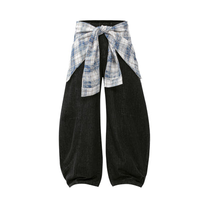 Men's loose-fitting curved jeans
