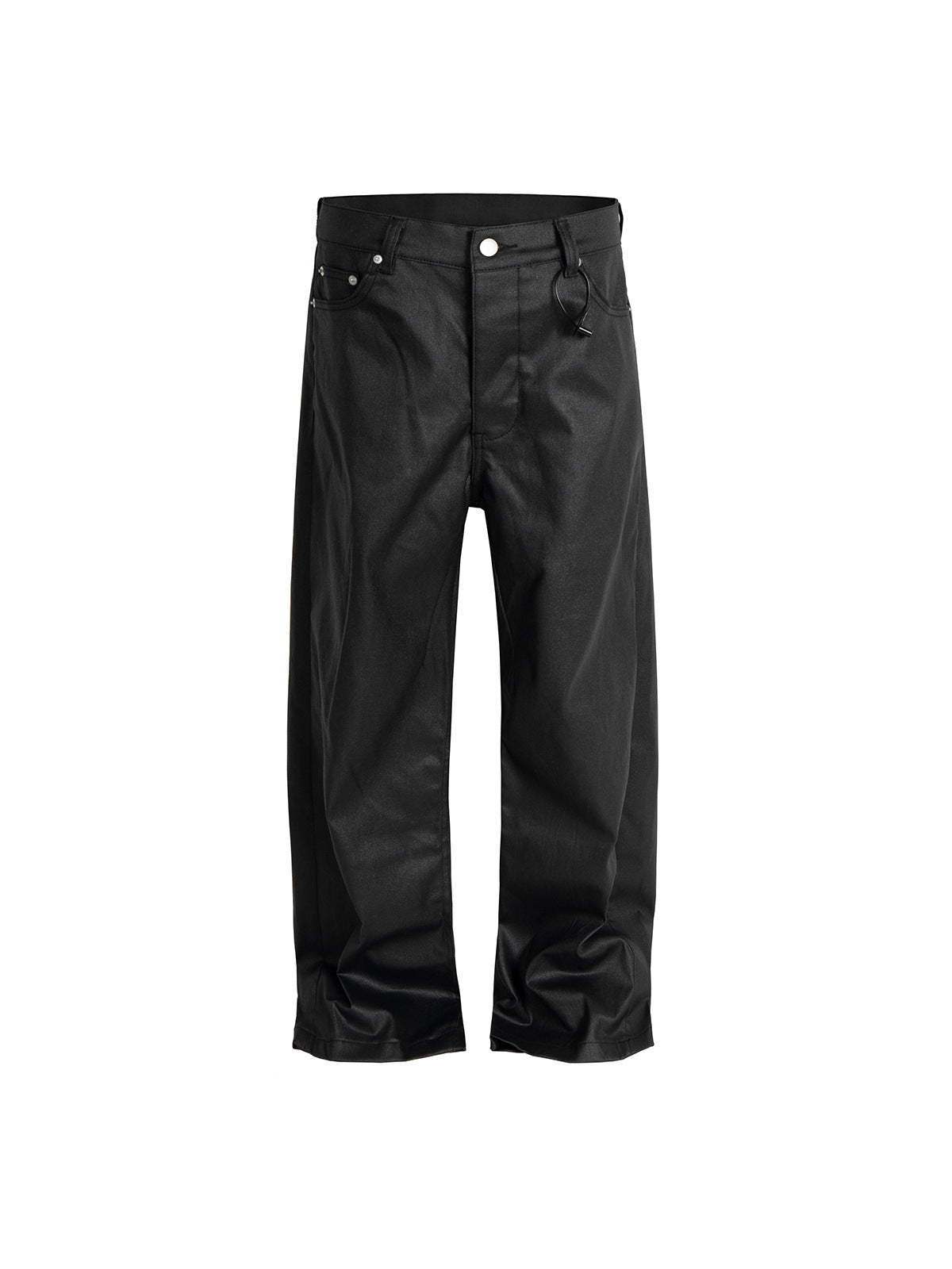 Wax Coated Straight Leg Denim Pants