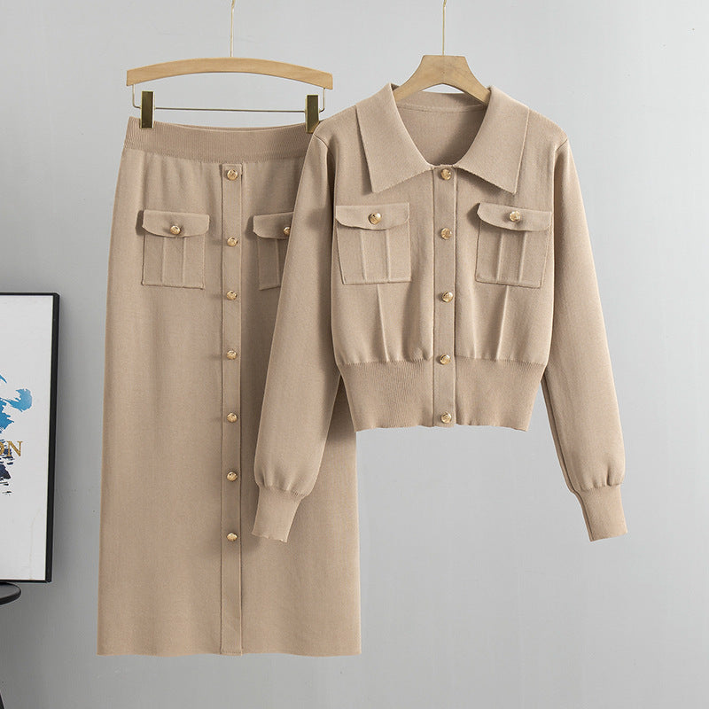 Women's Knit Sweater and Skirt Set