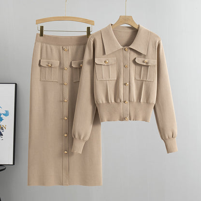 Women's Knit Sweater and Skirt Set