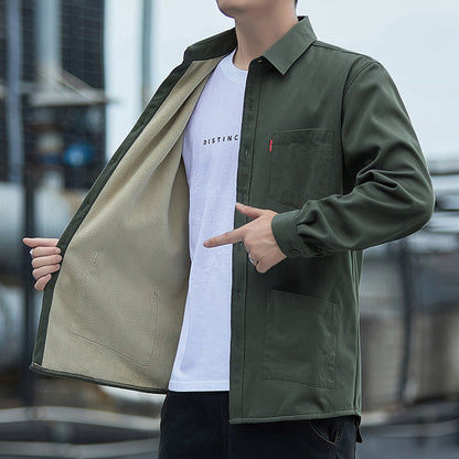 Men's thick and warm long-sleeved shirt
