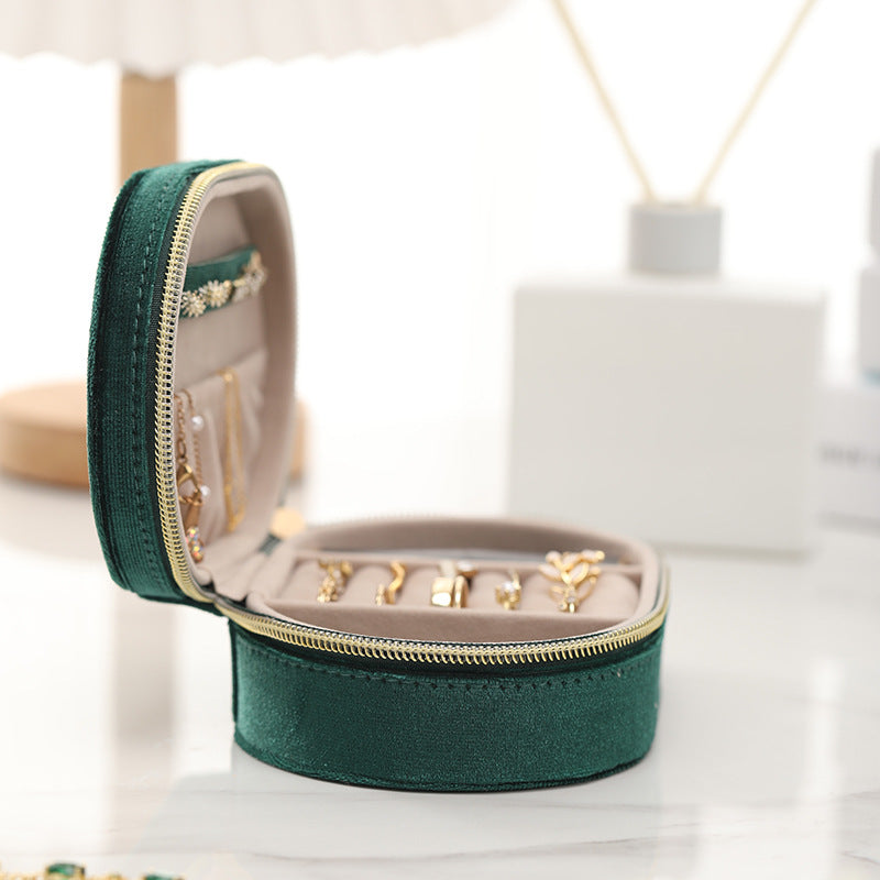 Oval Velvet Jewelry Storage Box