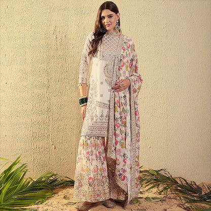 Indian Embroidered Georgette 3-Piece Women's Set